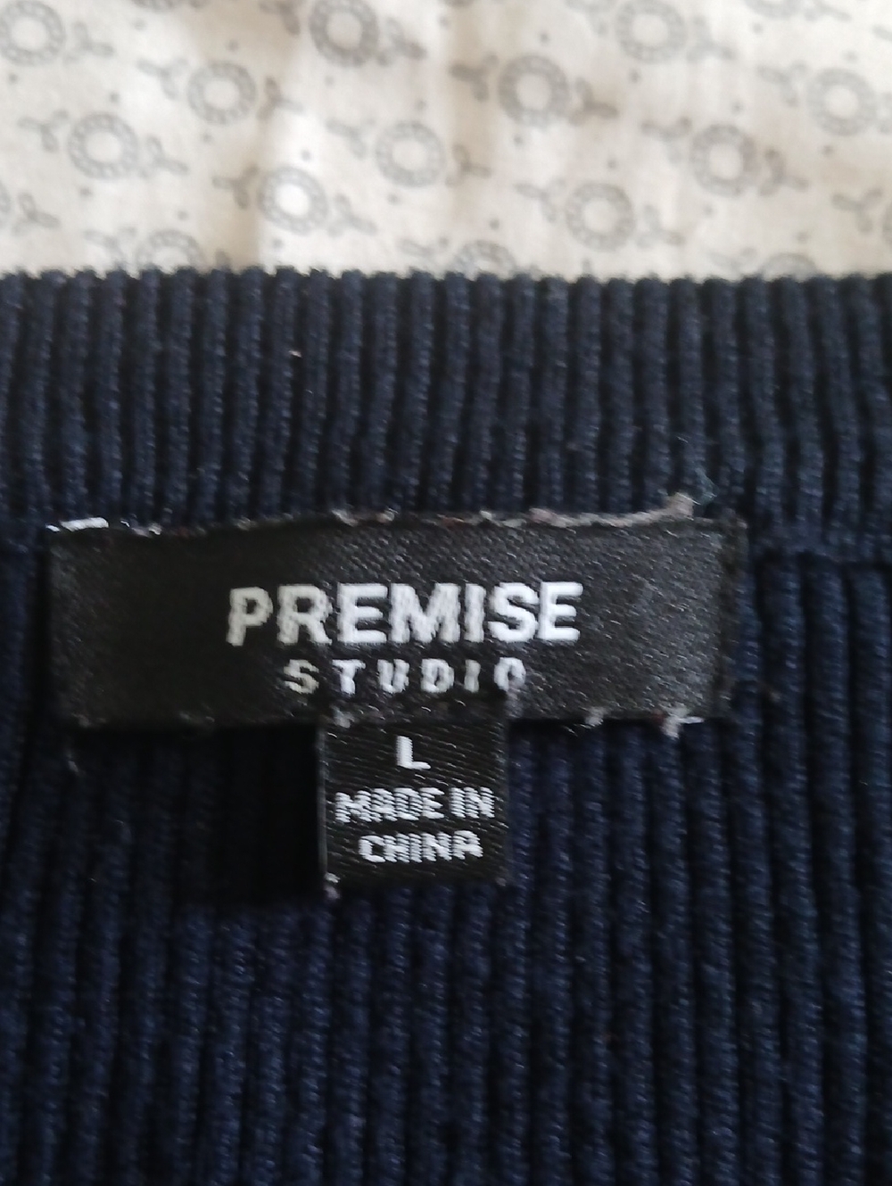 Premise Studio Navy Ribbed Top - Picture 2 of 3